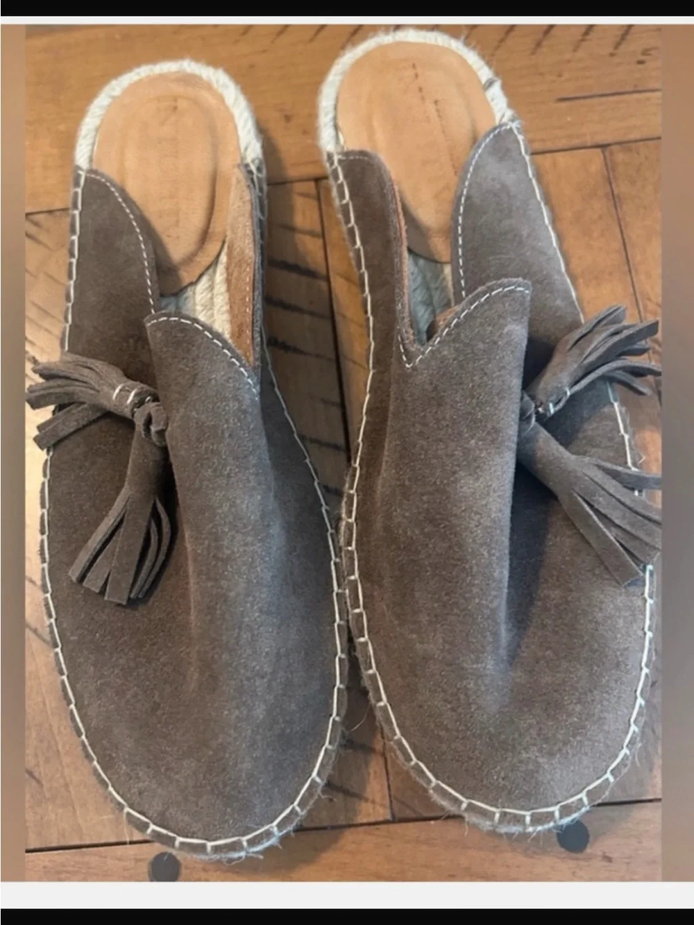 Taupe Suede Tassel Slip-On Espadrilles - Women